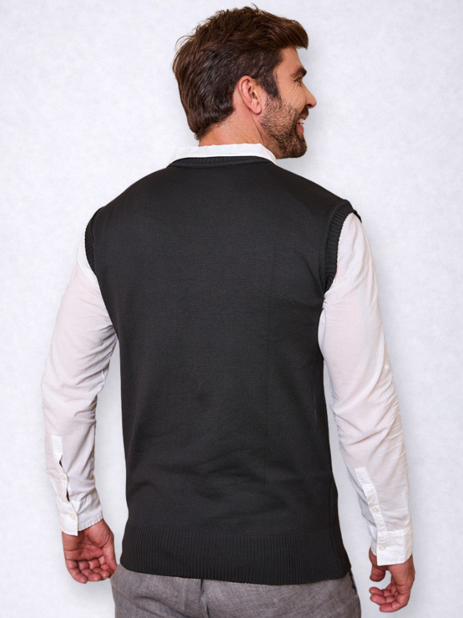 Colete Social Masculino Liso Gola V Clássico