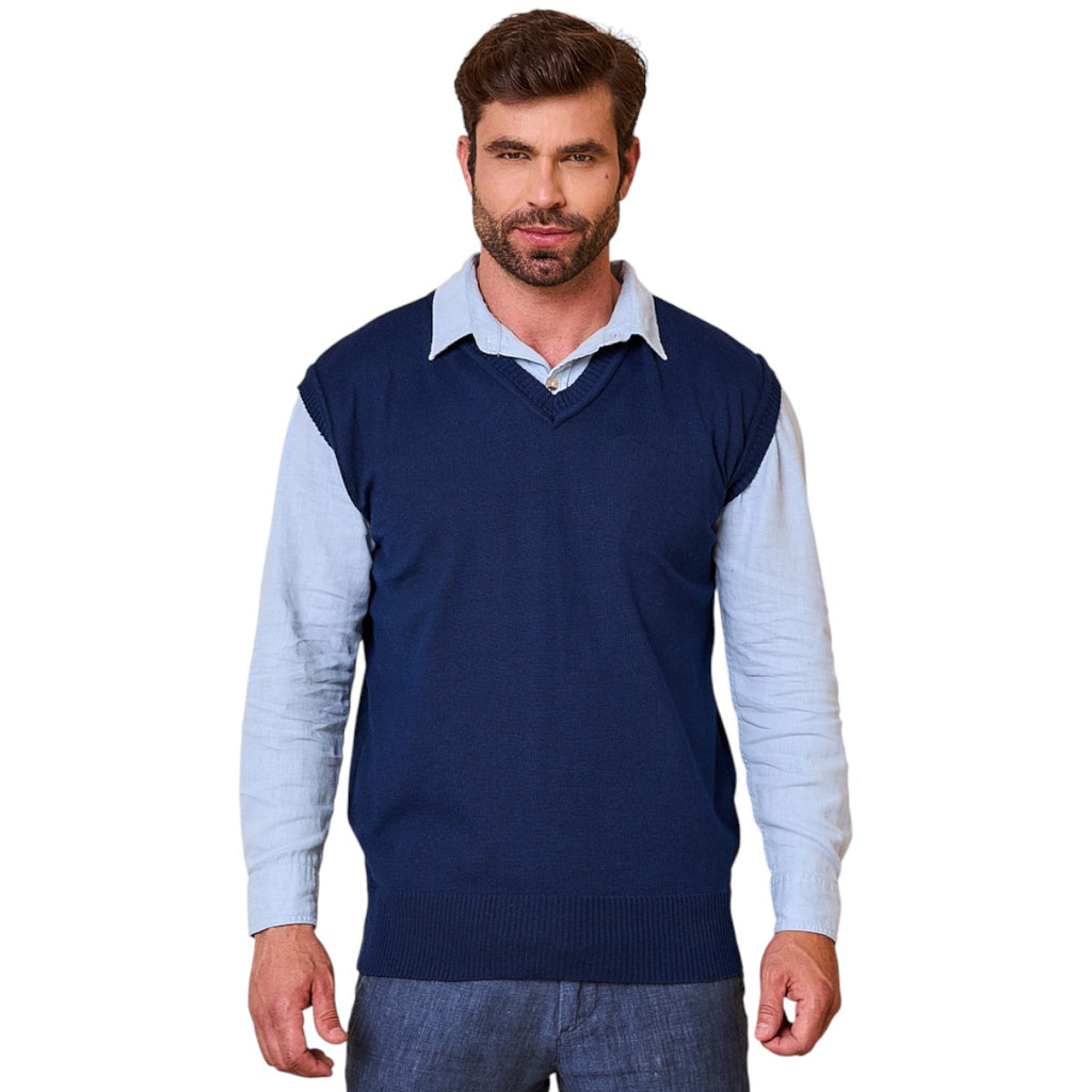 Colete Social Masculino Liso Gola V Clássico