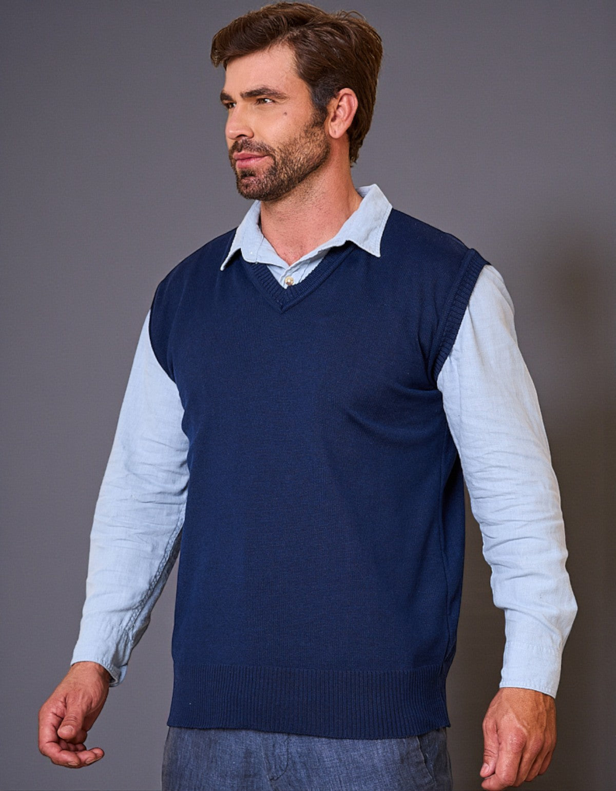 Colete Social Masculino Liso Gola V Clássico