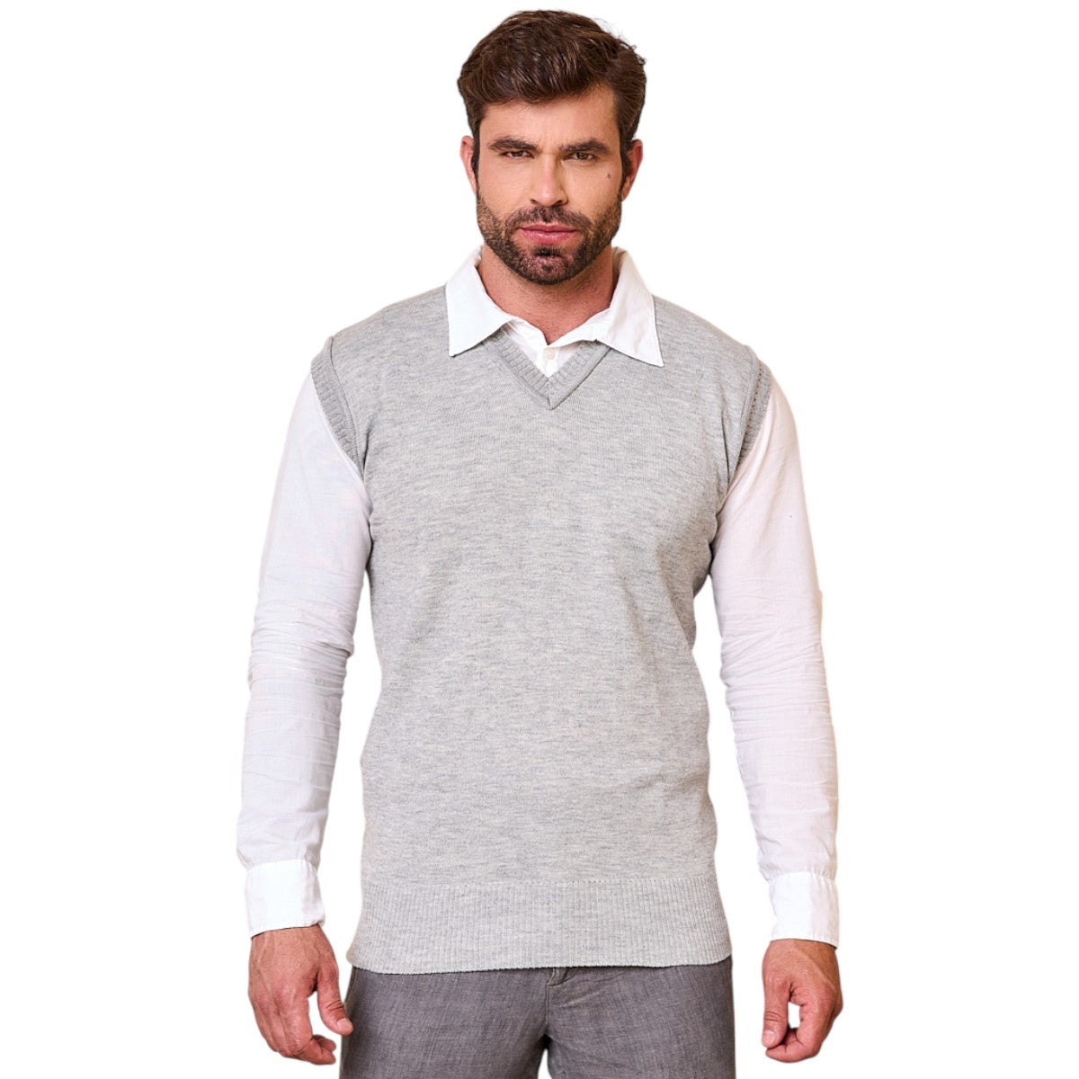 Colete Social Masculino Liso Gola V Clássico