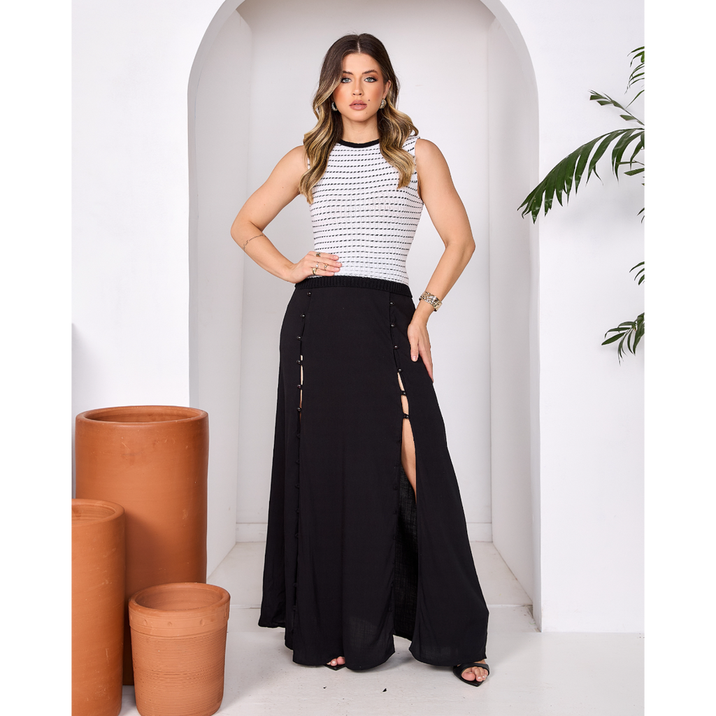 Regata Feminina Canelada Listrada Modal