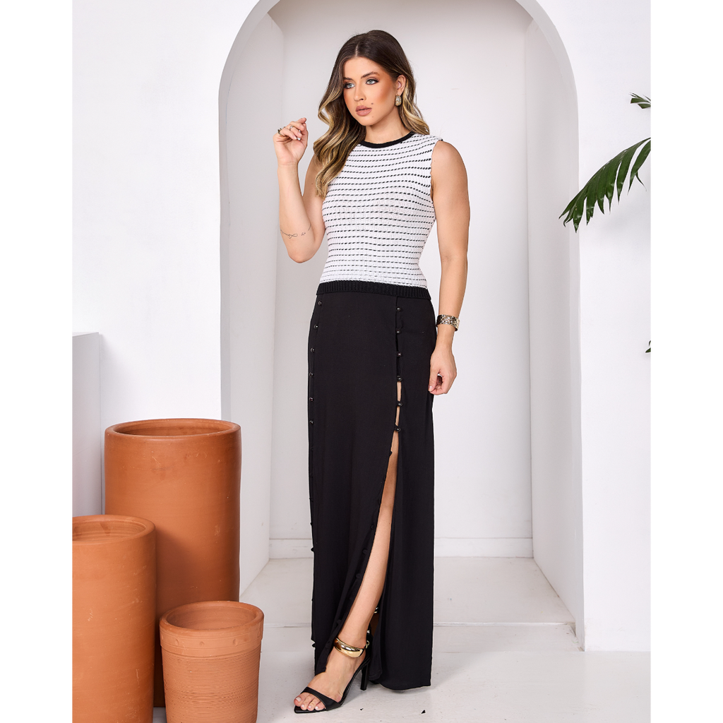 Regata Feminina Canelada Listrada Modal