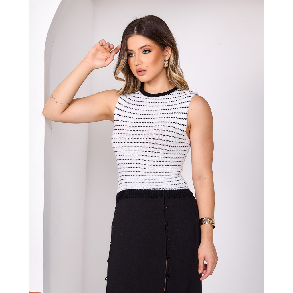 Regata Feminina Canelada Listrada Modal