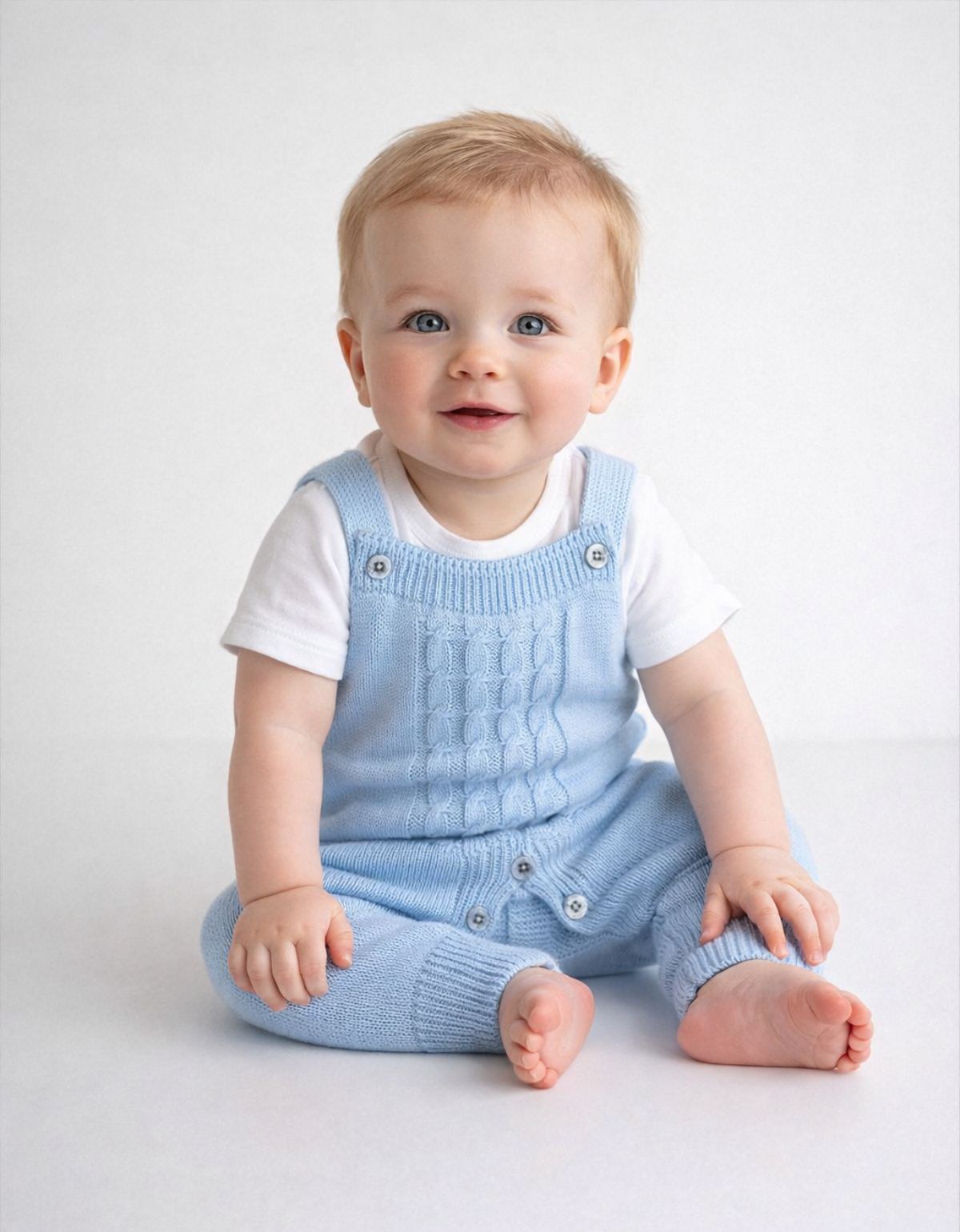 Jardineira Bebê Tricot Macacão Infantil Menina