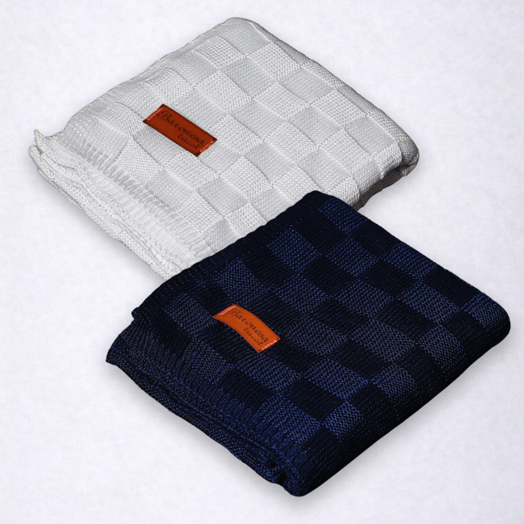 Kit 2 Manta de Bebê Tricô Direito e Avesso