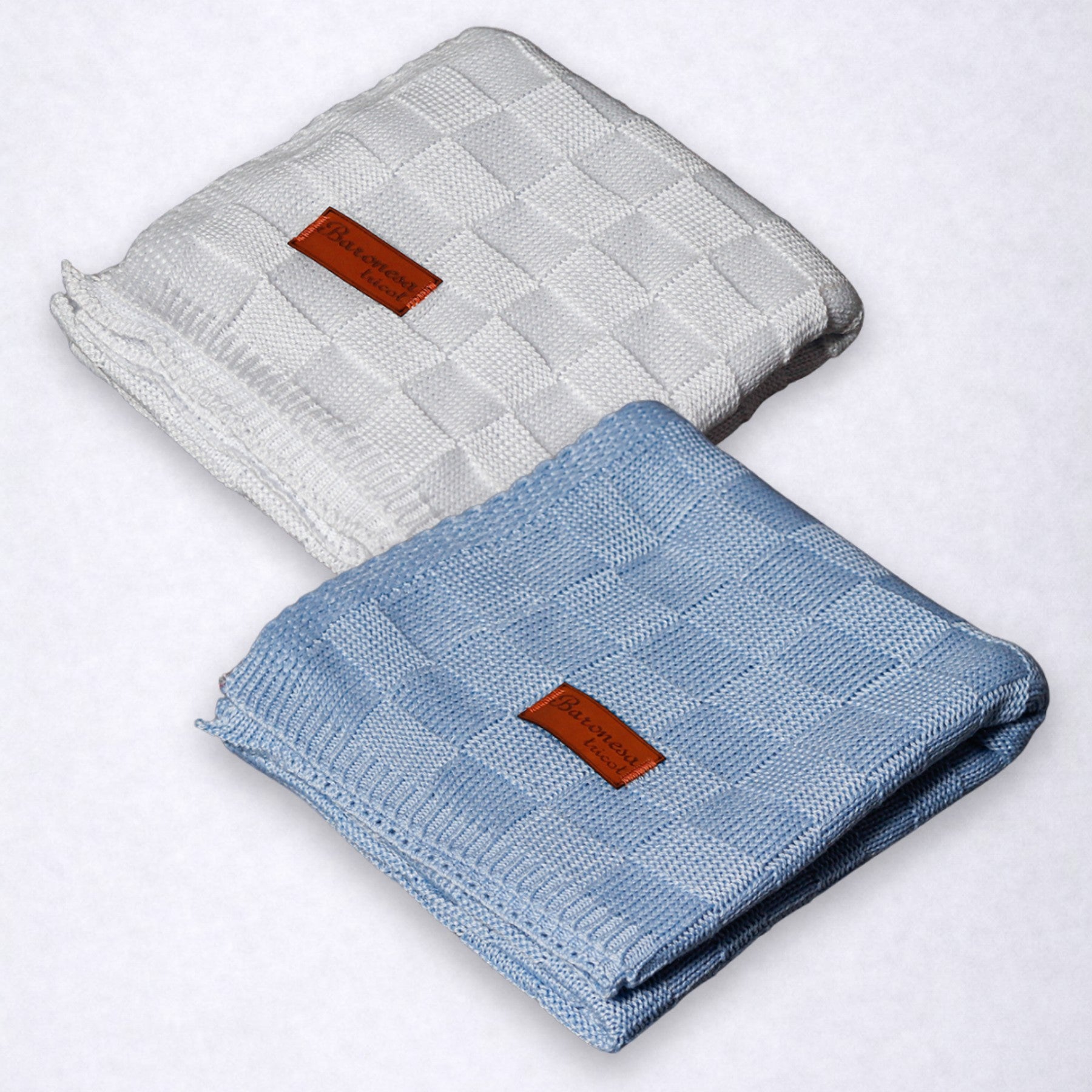 Kit 2 Manta de Bebê Tricô Direito e Avesso