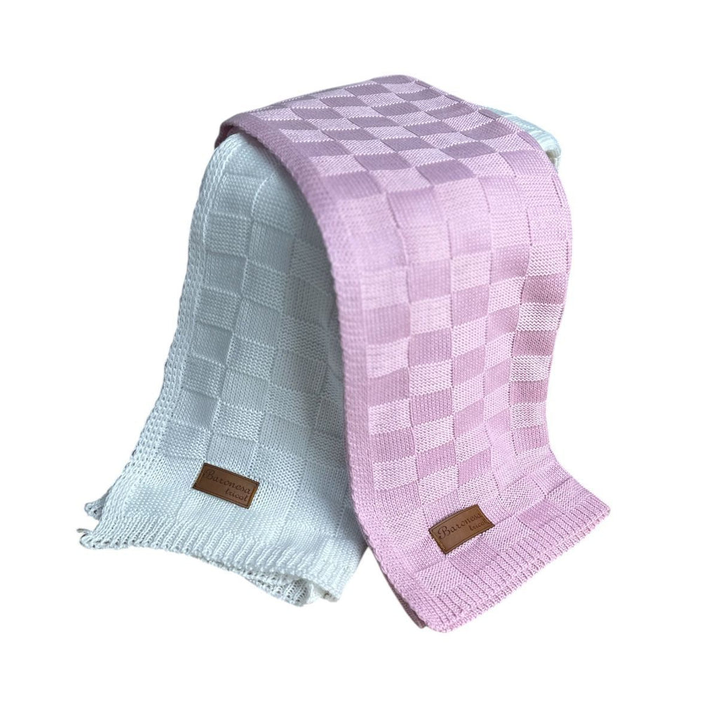 Kit 2 Manta de Bebê Tricô Direito e Avesso