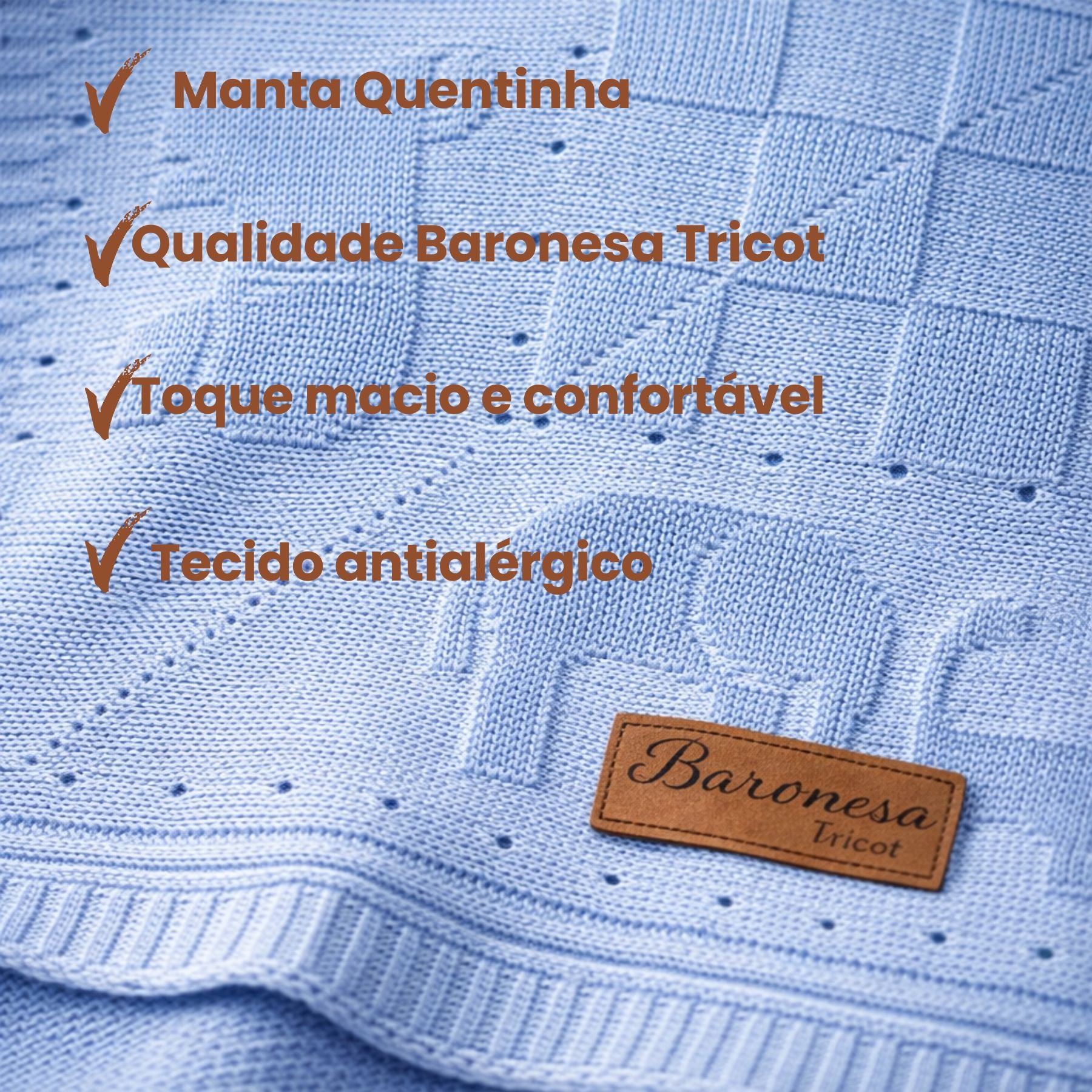 Mantinha de Tricô Bebê Conforto Bichinho