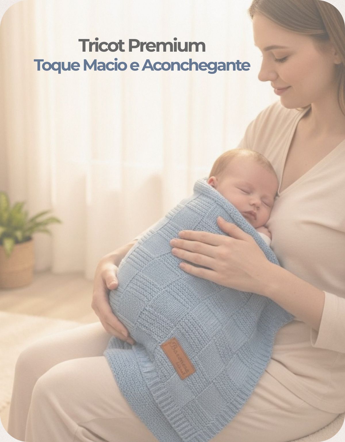 Manta de Tricot para Bebê Recem Nascido DA