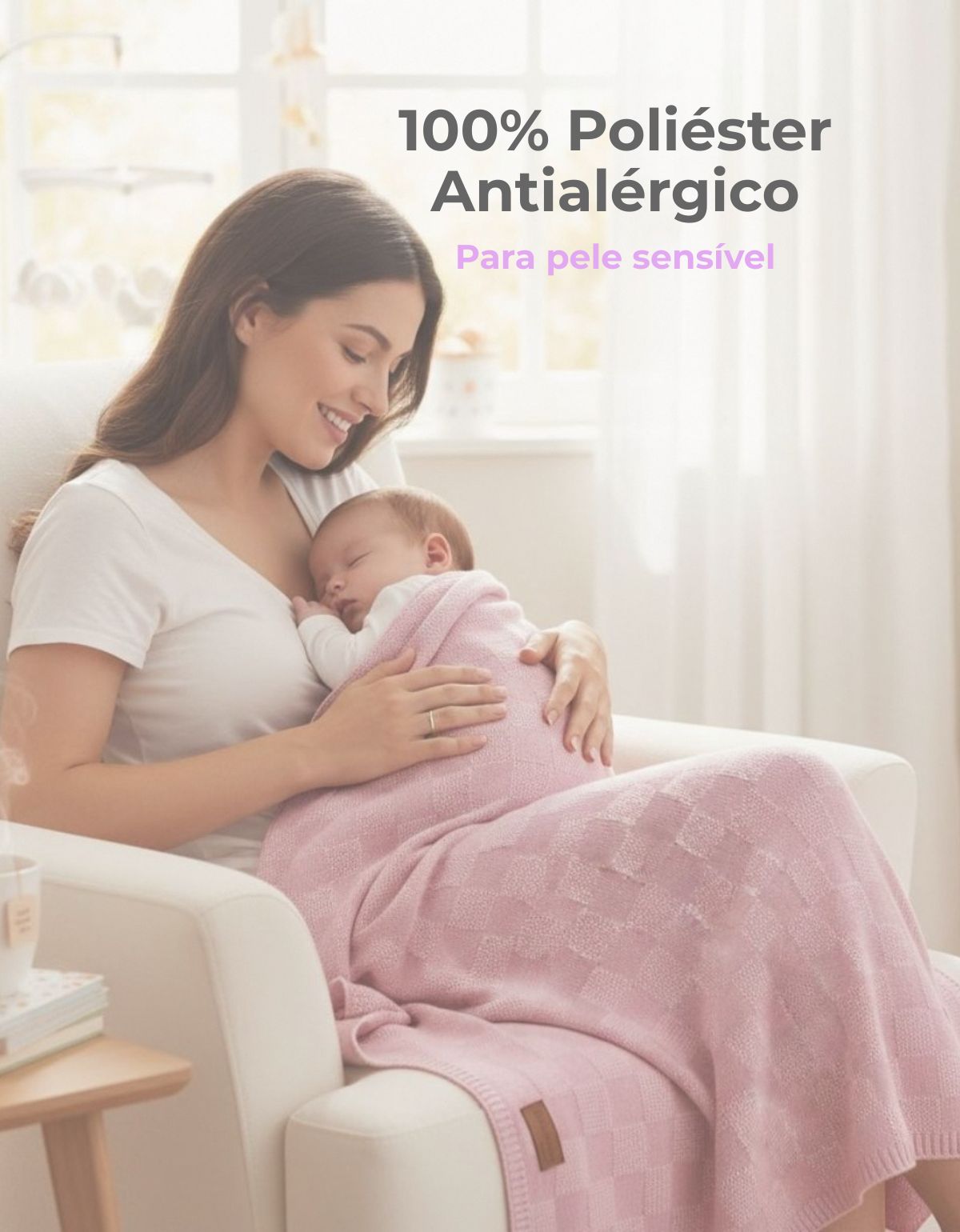 Manta de Tricot para Bebê Recem Nascido DA