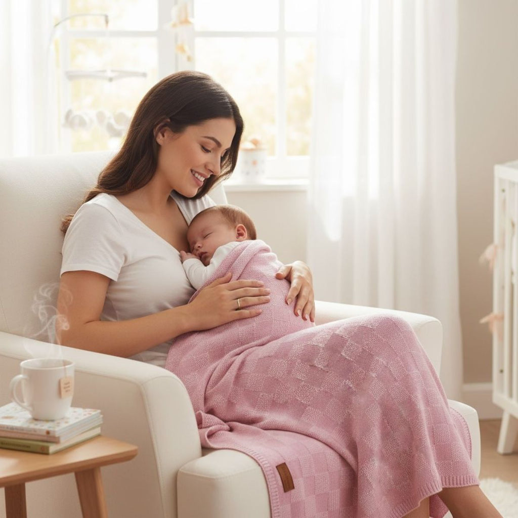 Coberta De Bebê Em Tricô Manta Super Quentinha