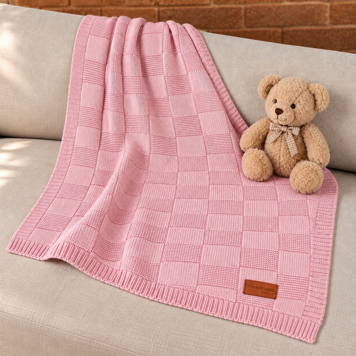 Manta de Tricot para Bebê Recem Nascido DA