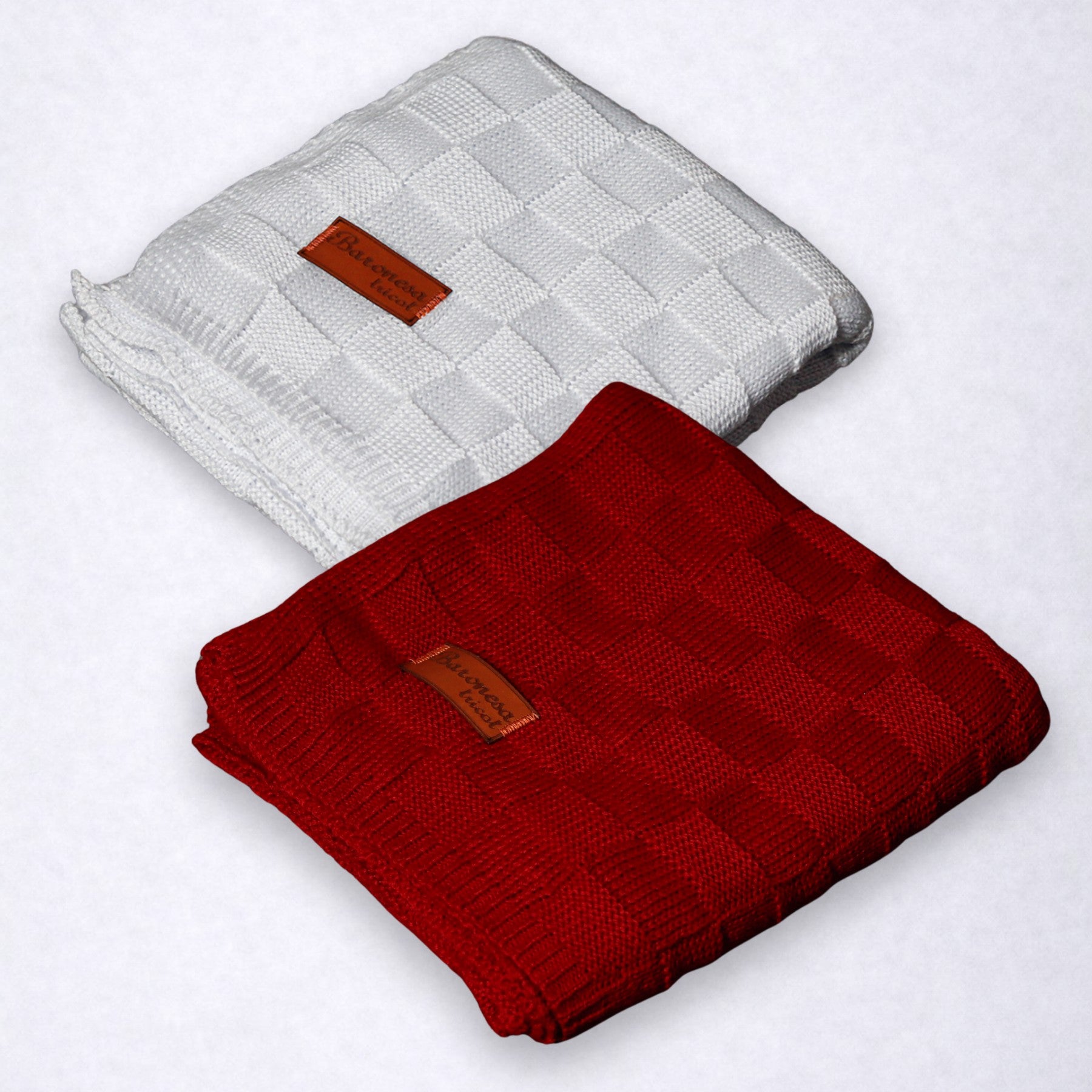 Kit 2 Manta de Bebê Tricô Direito e Avesso