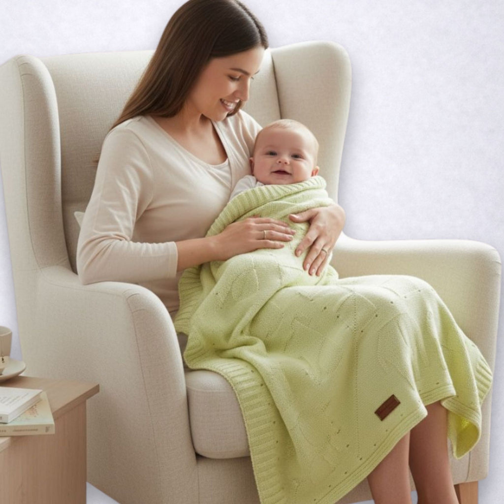 Mantinha de Tricô Bebê Conforto Bichinho
