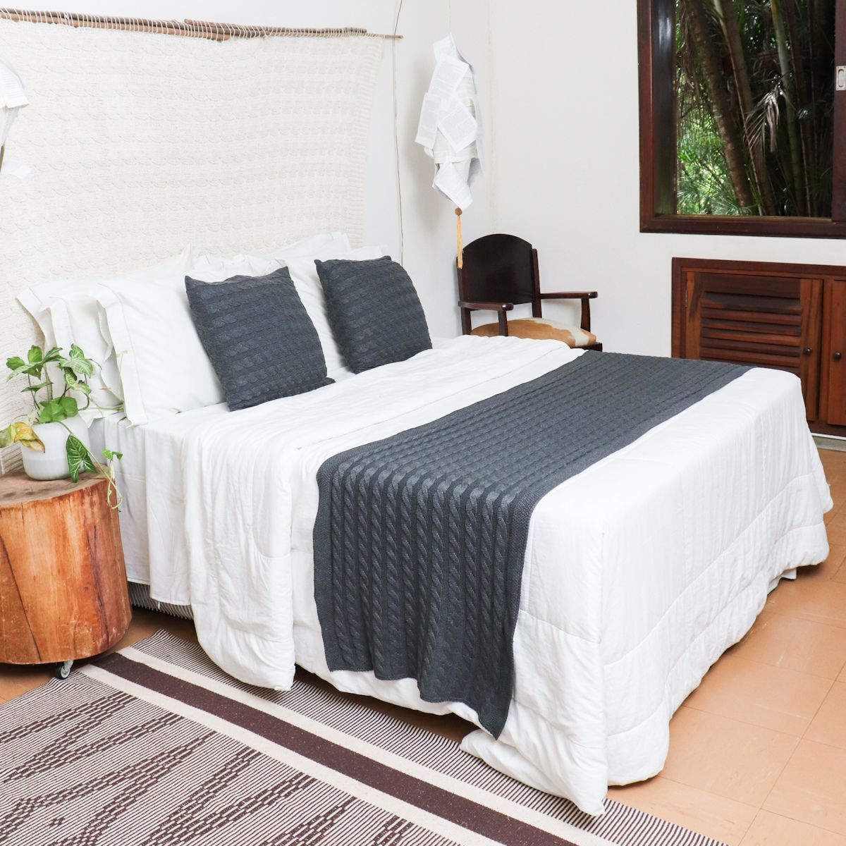 Kit Cama Queen Trança Tiradentes 230x60 cm