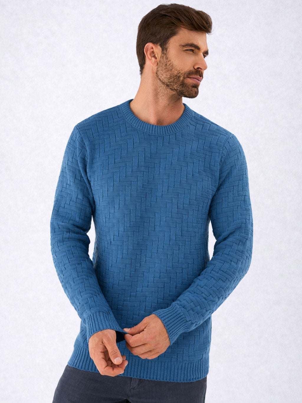Suéter Masculino Tricot Texturizado Premium