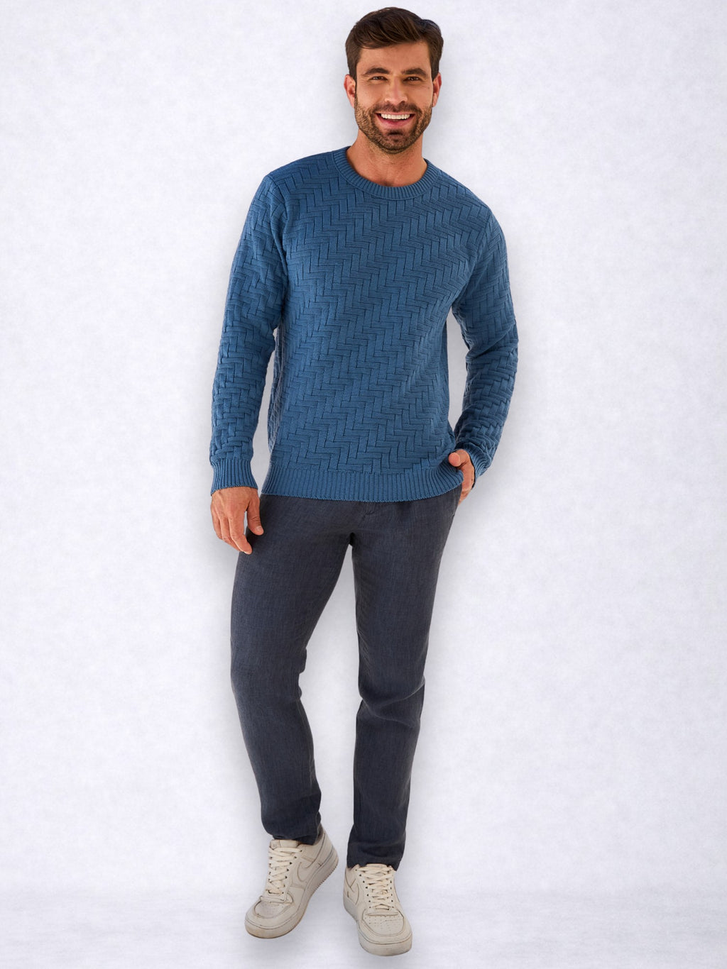 Suéter Masculino Tricot Texturizado Premium