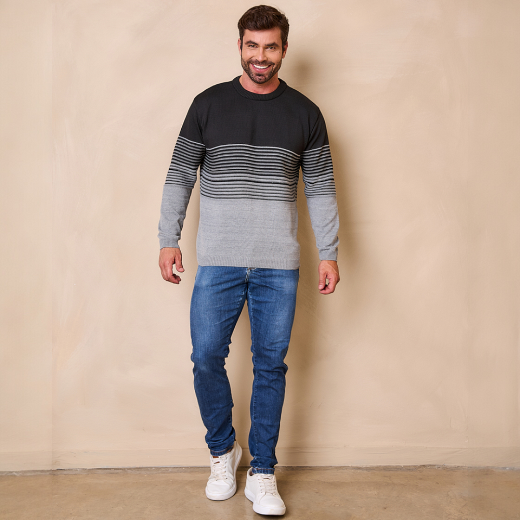 Blusa de Frio Masculina Degrade Gola Careca