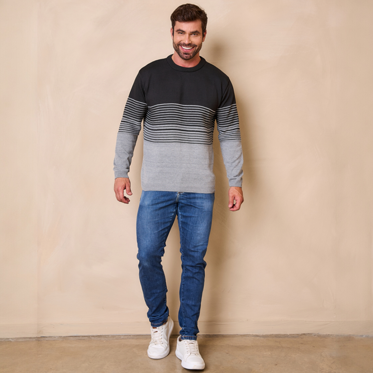 Blusa de Frio Masculina Degrade Gola Careca