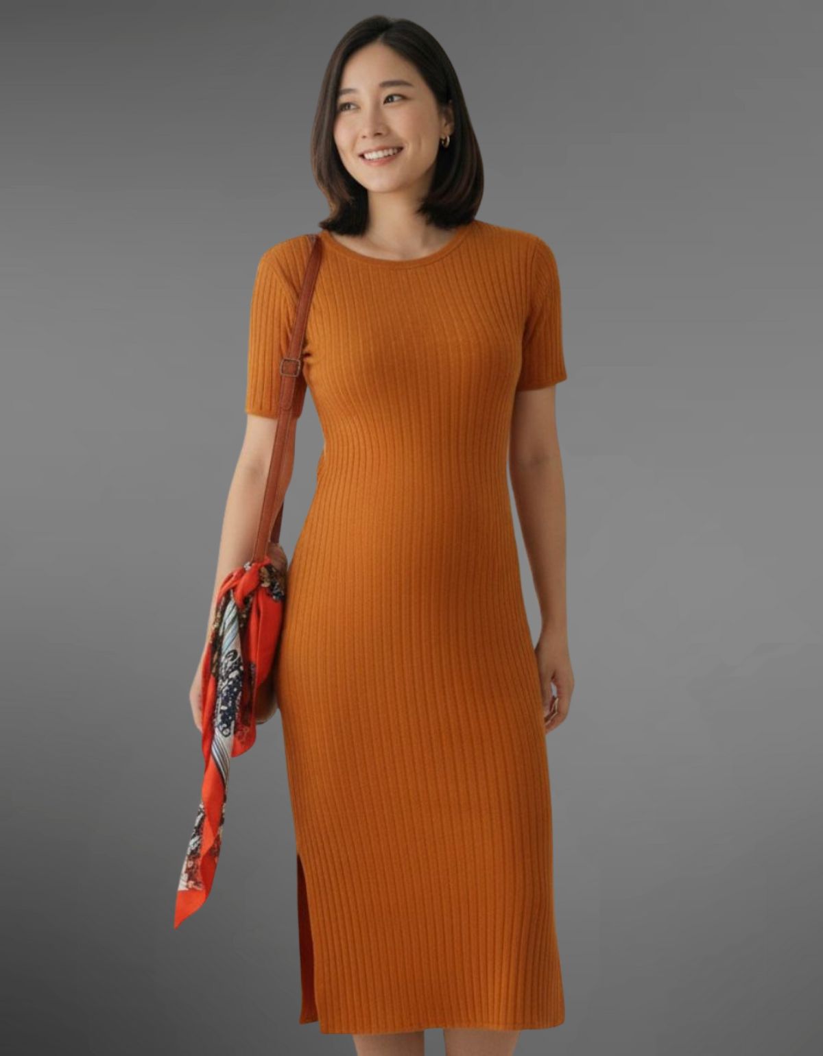 Vestido Midi Feminino Tubinho Manguinha Modal Evangélica