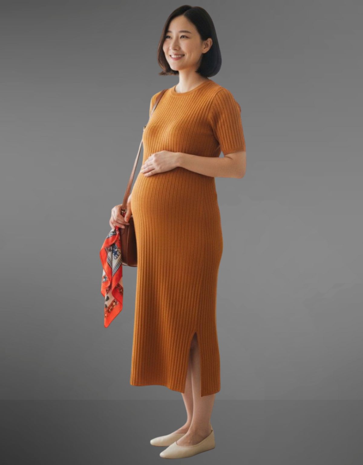 Vestido Midi Feminino Tubinho Manguinha Modal Evangélica