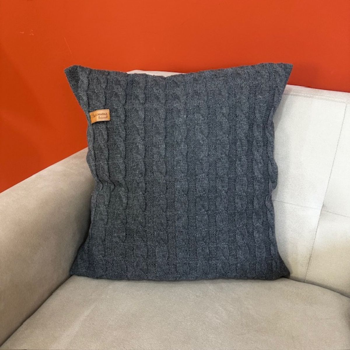 Capa de Almofada Tricô Decorativa 45x45 Luxo Trança