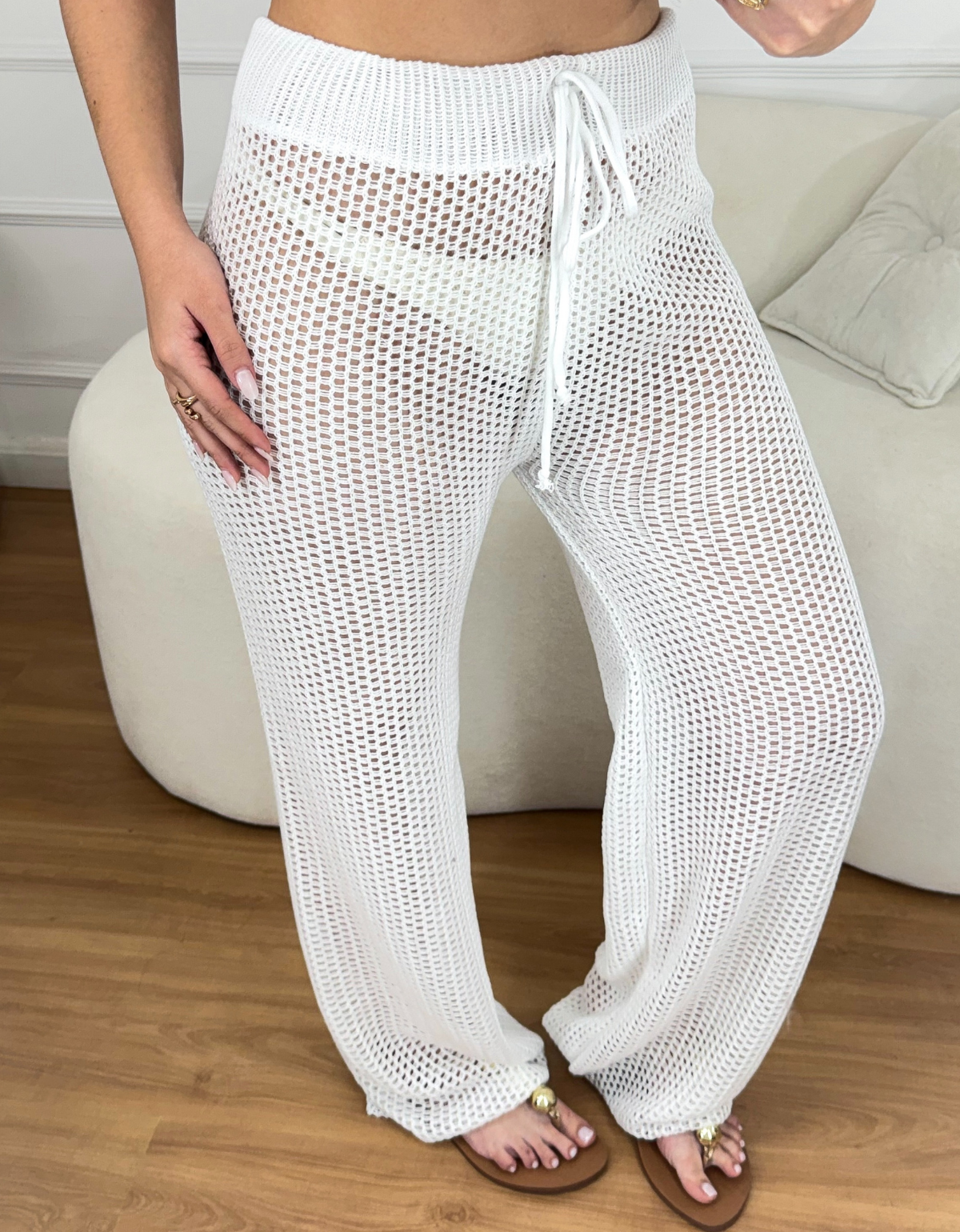 Calça Pantalona Saída de Praia Feminina