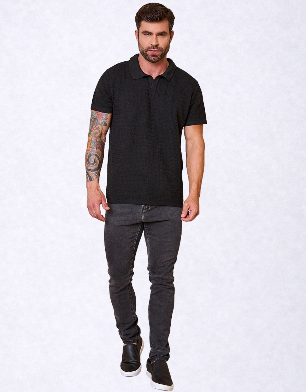 Camisa Masculina Polo Texturizada  Premium