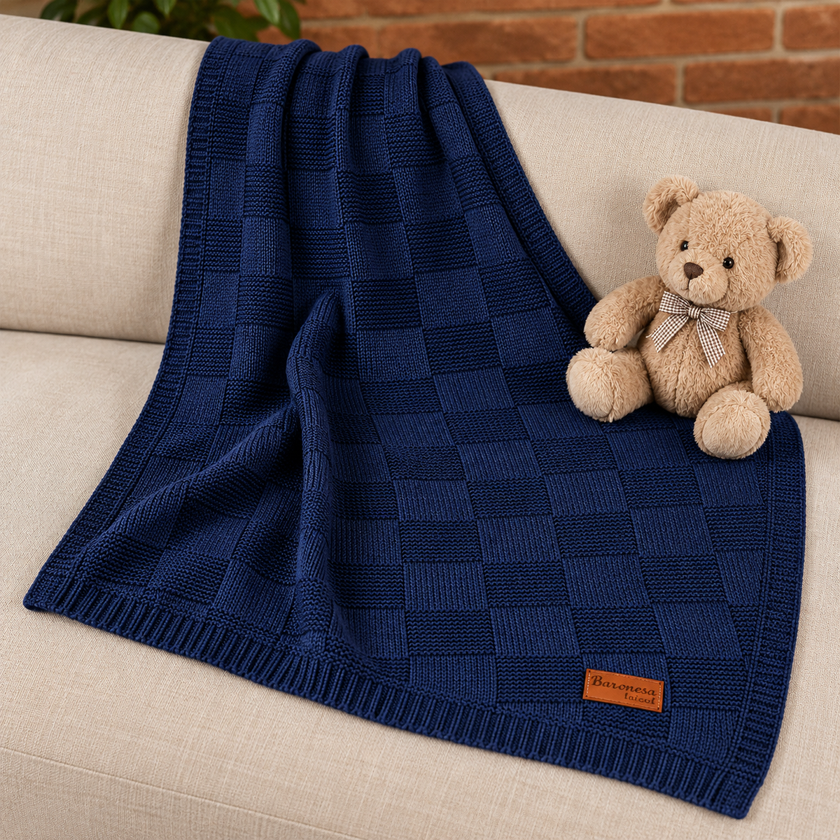 Manta de Tricot para Bebê Recem Nascido DA