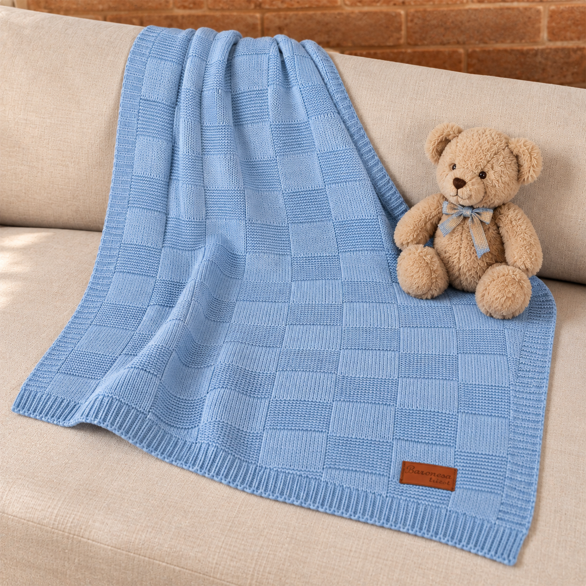 Manta de Tricot para Bebê Recem Nascido DA