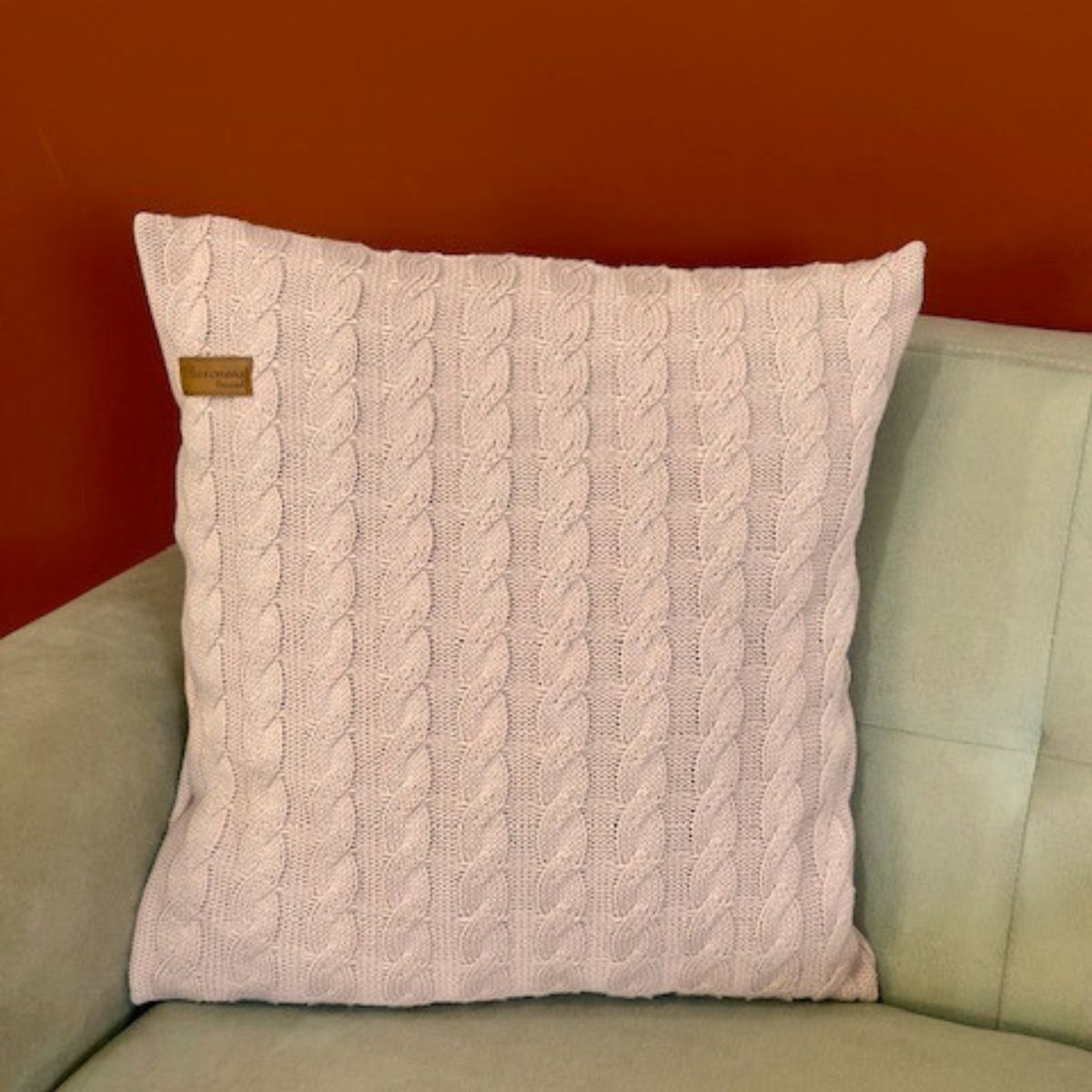 Capa de Almofada Tricô Decorativa 45x45 Luxo Trança