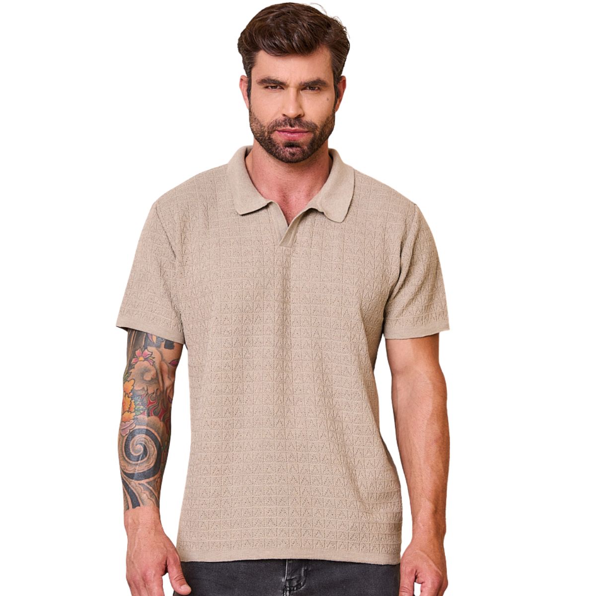 Camiseta Masculina Polo Tricô