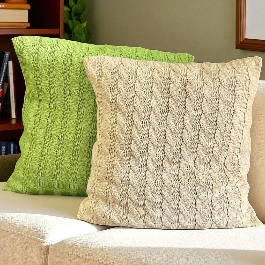 Kit 2 Capas Almofada De Tricô 45x45 BA1019