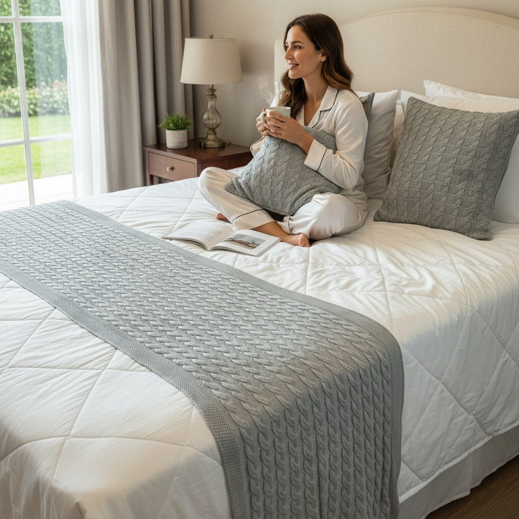 Kit Cama King Trança Tiradentes 260x60 cm