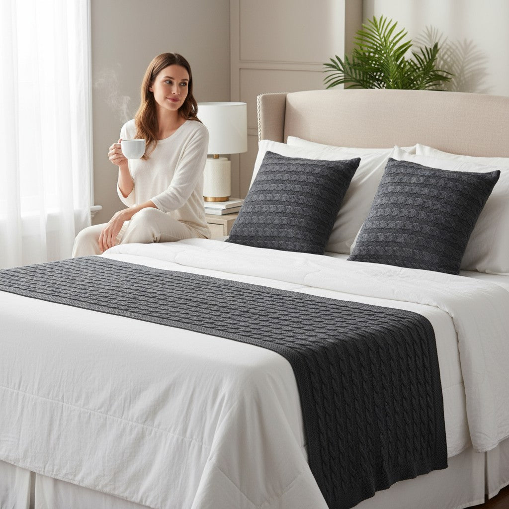 Kit Cama Queen Trança Tiradentes 230x60 cm