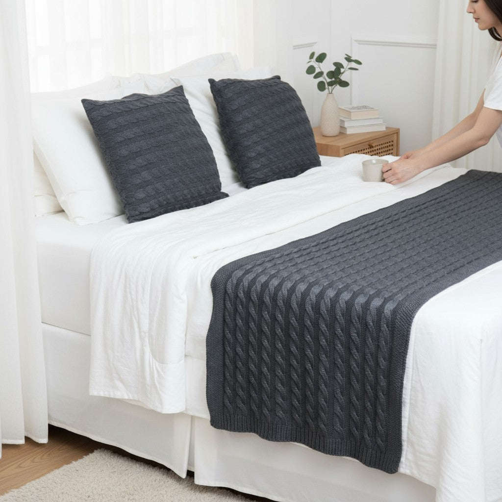 Kit Cama Queen Trança Tiradentes 230x60 cm