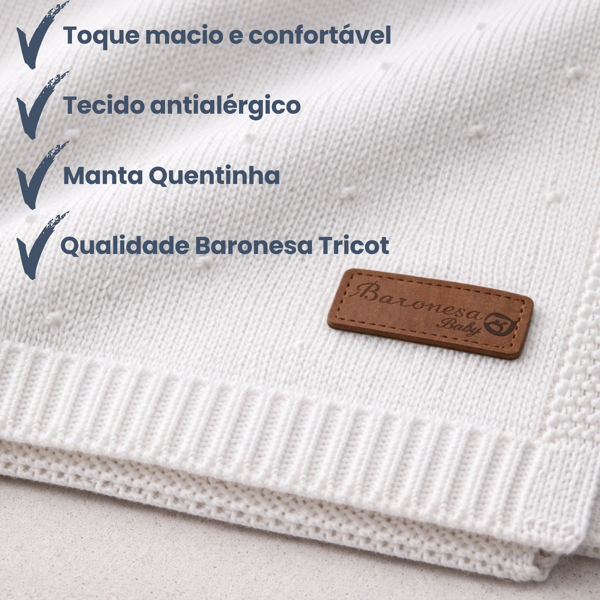 Mantinha Lisa de Tricô para Bebê