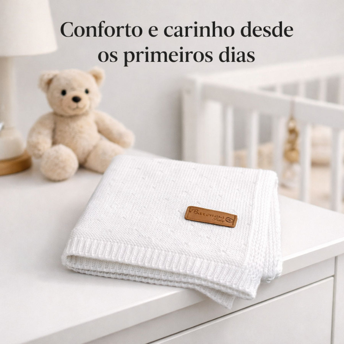 Mantinha Lisa de Tricô para Bebê